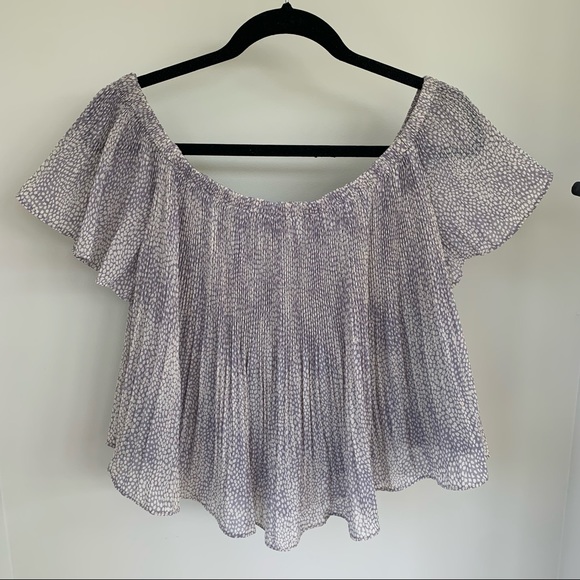 Lilac & white off the shoulder blouse - Picture 1 of 5